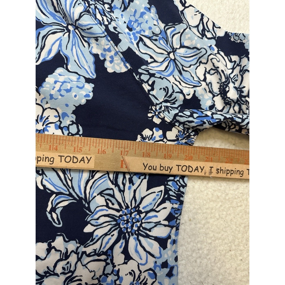 Lilly Pulitzer Women's L UPF 50 Skipper‎ Popover Low Tide Navy Bouquet All Day - Picture 3 of 6